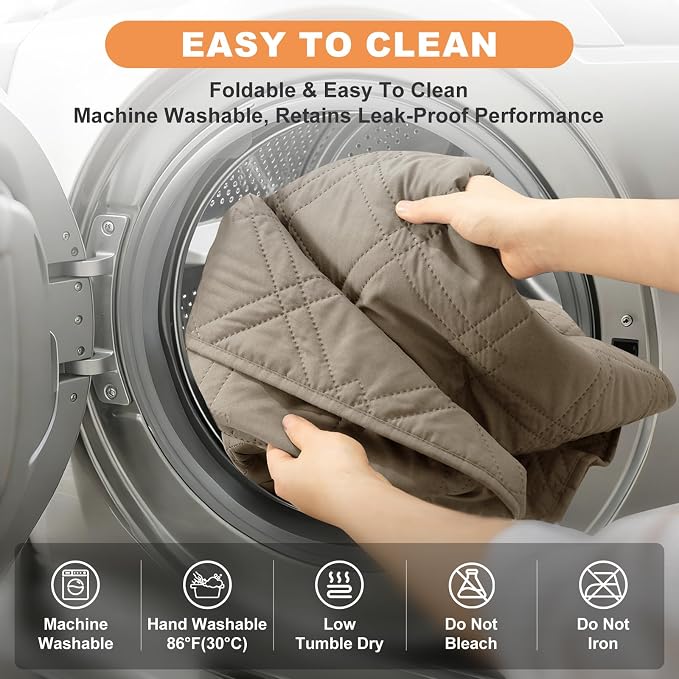 100% Waterproof Washable Dog Blanket，Khaki+Khaki， 30"x71" | ,7-Layer Reversible Couch Covers for Dogs Met for Sofa Furniture Car Camping