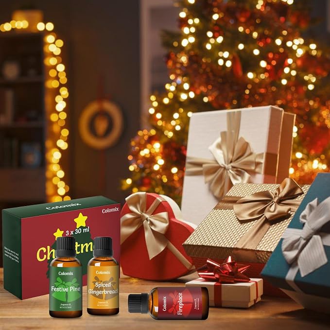 Christmas Fragrance Oils Set, 30ml x 3, Fragrance Oil for Diffuser, Candle Making, Soap Scents | Holiday Scent Oil Gift Set, Essential Oils Diffuser Scents