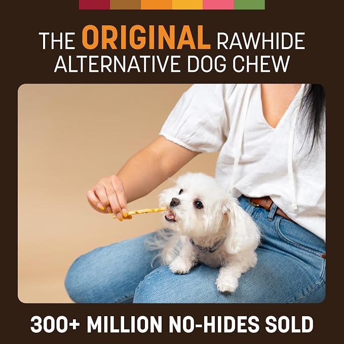 Earth Animal No Hide Stix - Rawhide Free Dog Chews Sticks 40 Count Chicken | Small Sticks Chicken Flavored Natural Rawhide Free Long Lasting Dog Chews - Pet Treats for Small Dogs and Cats