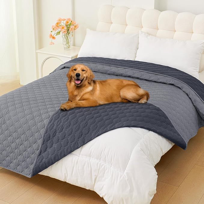 Smiry Waterproof Dog Bed Cover Blanket, Reversible Pet Blanket | Soft Reversible, Washable Leakproof Cats Dogs Couch Cover for Sofa, Couch, Furniture (82x102 Inch)
