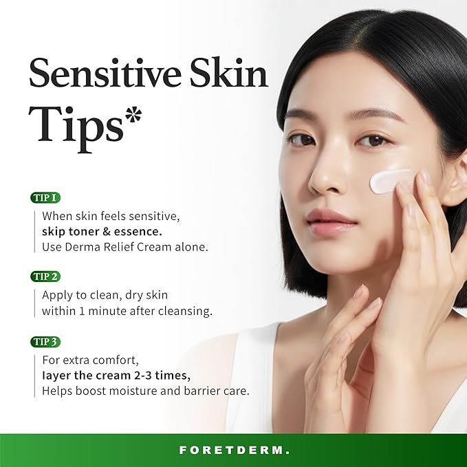 Peptide Derma Relief Cream – EGF, CICA & Panthenol Barrier Repair Face Moisturizer, Korean Skincare for Sensitive Skin, Soothing & Calming Redness, Hydrating Face Cream, Unscented,1.35 Fl Oz