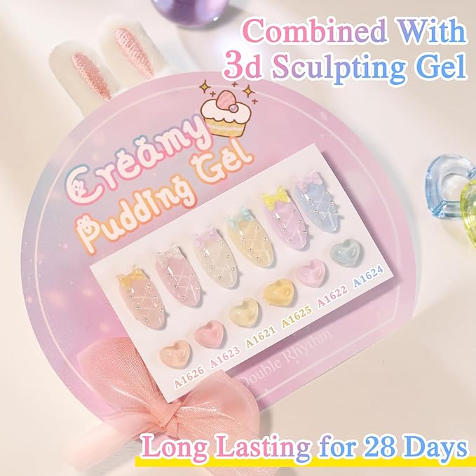 Double Rhythm 0.50 OZ Translucent Gel Polish Same Color Same Bottle Sheer Pastel Neutral Natural Milky 15 ML Jelly UV Nail Art DIY at Home (Purple-A1622)