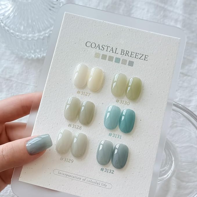 GAOY Coastal Breeze Jelly Gel Nail Polish Kit, 6 Soft Tones for Summer, Soak Off UV Cure Gel for DIY Manicure at Home and Salon