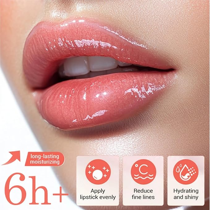 Hydrating Brightening Lip Serum, Smooth Tinted Lip Stain, Plumping Lip Gloss with Polypeptide Squalane, Brighten Dark Lips