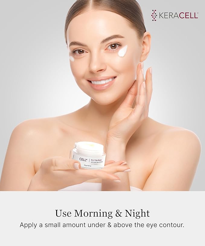 Eye Cream Anti Aging Solution – 8-in-1 Renew Cream with MHCsc Technology – Under Eye Cream for Dark Circles - Reduces Puffiness, Fine Lines, Wrinkles – With Peptides & Cucumber - 0.5 oz