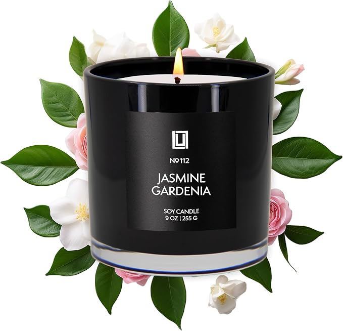 Lulu Candles | Jasmine & Gardenia | Smells Floral | Luxury Scented Soy Jar Candle | Hand Poured in The USA | Highly Scented Long Lasting (9 Oz.)…