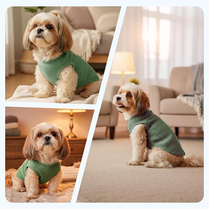 Dog Clothes for Small Dogs, Pet T-Shirt for Boys and Girls | Waffle Knit Dog Tank Top,Comfortable for Summer&Winter,Perfect for Dachshund(3PCS,2XLarge)