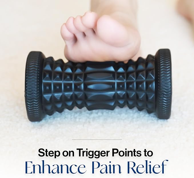 Tumaz Foot Roller 2025 Upgraded Version - Deeper Bumps Design | Plantar Fasciitis & Arch Pain Relief | Trigger Points & Deep Tissue Foot Massager | Portable, Black