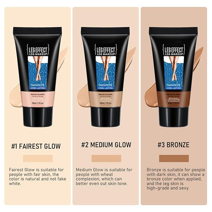 Leg Makeup Waterproof No Transfer,Body Coverage Perfector,Fade the Skin Color of Legs, Effectively Cover the Scars of Legs and Body,Highly Body Concealer (FAIREST GLOW)