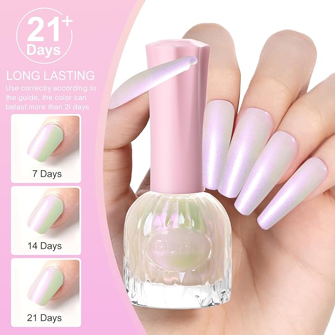 Major Dijit Quick Air Dry Nail Polish Glitter Pearl Regular Nail Polish Non UV Gel Hema 0.34 fl oz.