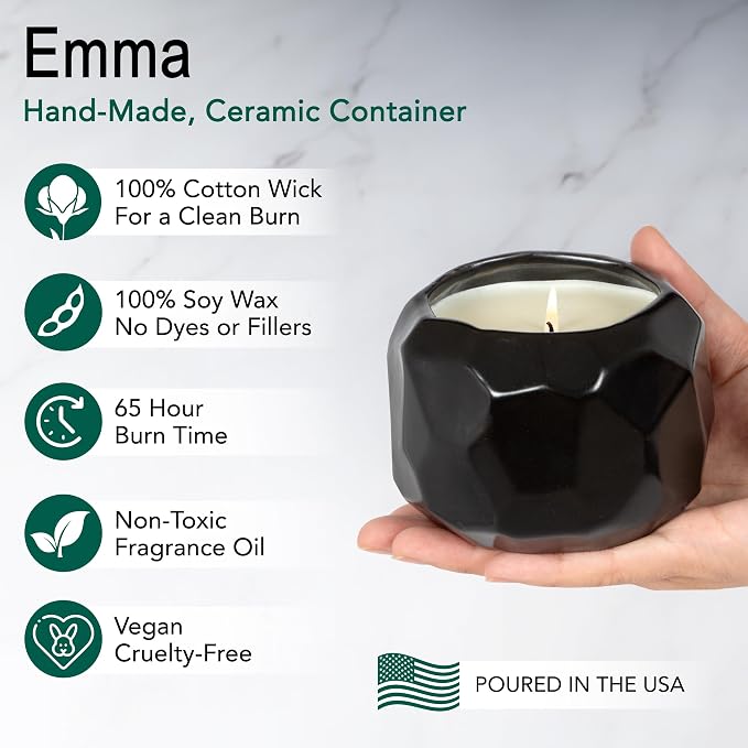 Hyggelight - The Growing Candle, Chai Scented, 13oz Ceramic Pot, Aromatherapy Candles for Home, 100% Soy, Emma