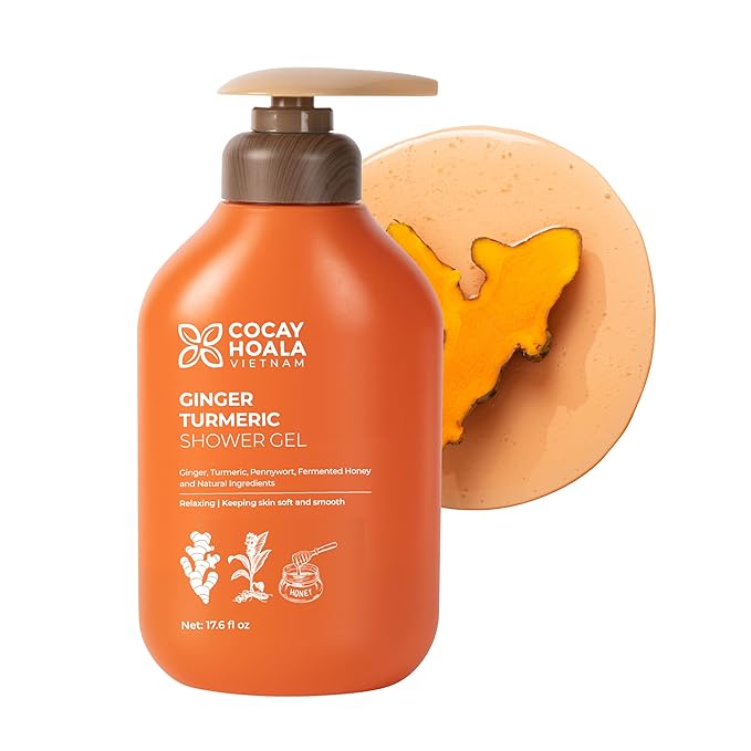 Vietnam's Touch | COCAY HOALA Ginger Turmeric Exfoliating Body Wash – Gentle Body Wash Sensitive Skin – Moisturizing & Nourishing Daily Shower Gel – Paraben & Silicone Free (17.64 oz)