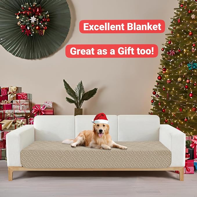 2026 Waterproof Sofa Dog Blanket (30"x70") Comfy Couch Sofa Mat for Pets with Anti-Slip Back, Universal Incontinence Lightweight Liner Pad for Furniture Car Picnic etc Durable Washable, Khaki