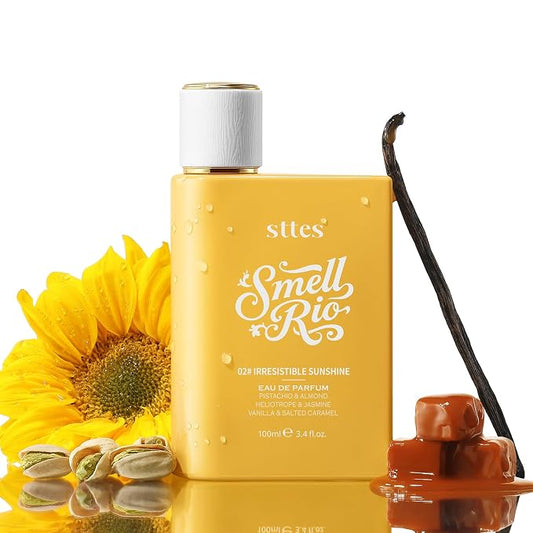 Sttes Perfume 02# Irresistible Sunshine for Women - Pistachio, Vanilla & Salted Caramel Eau de Perfume 100ml (3.4fl oz) Sweet Gourmand Caramel Vanilla Fragrance (Evolution of 602)