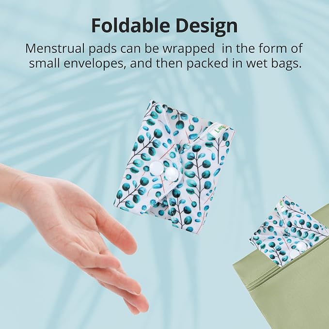 7pcs Set 1 pc Mini Wet Bag +6pcs Absorbent Reusable Sanitary Pads/Washable Cloth Menstrual Pads(Autumn,L)…