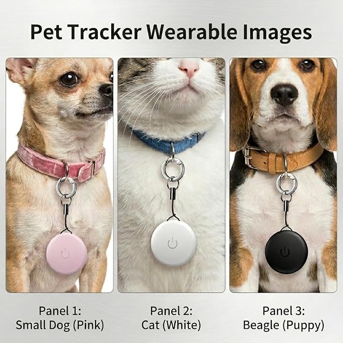 Smart Pet Tracker AirTags & Collars Set (2 Pack), for Apple Find My Certified Bluetooth Item Finder for Cats and Small Dogs, Waterproof GPS-Style Locator Tag with Replaceable Battery(White)