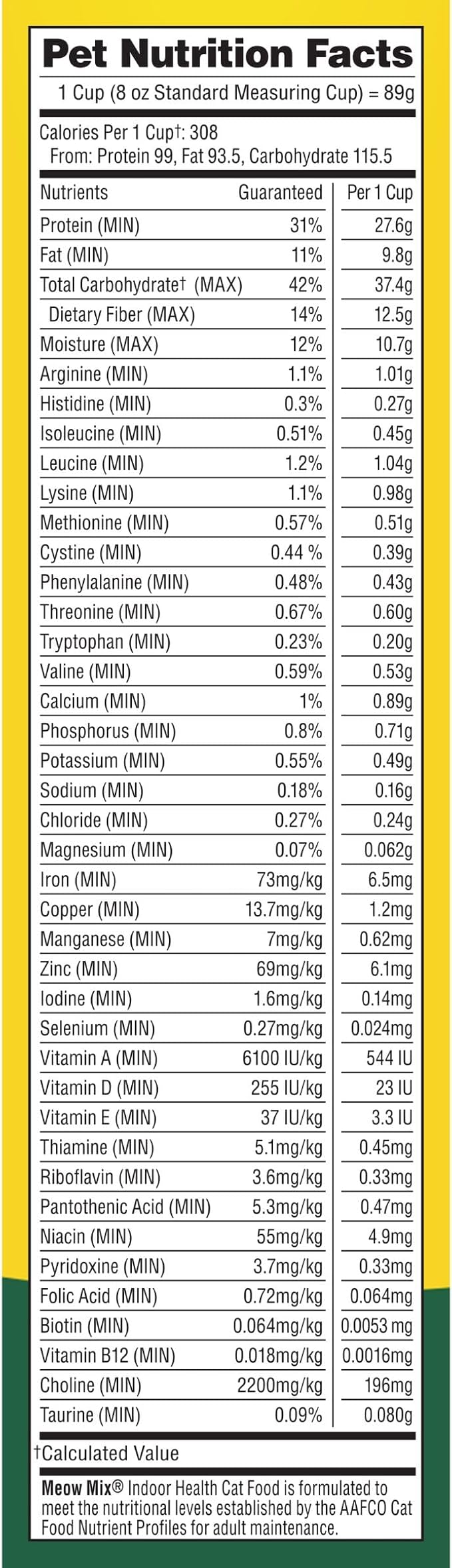Meow Mix Indoor Health Dry Cat Food, 3.15 Pound Bag (Case of 4)