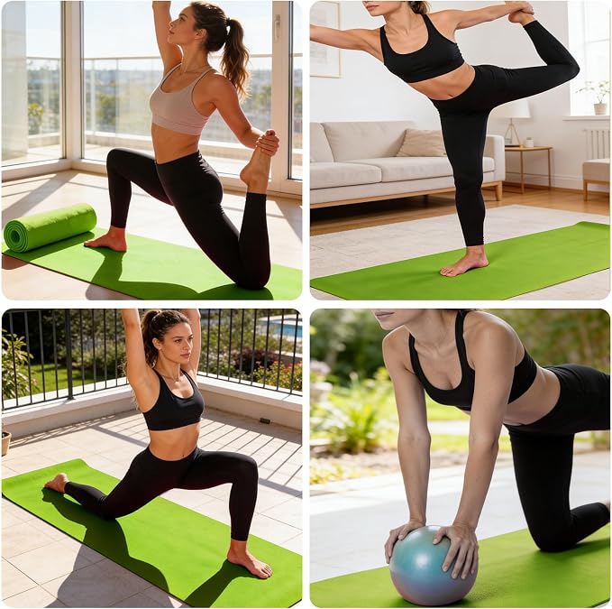 3 Pack Hot Yoga Towels with Plum Blossom Grip Dots, Non Slip Yoga Mat Towel, Super Absorbent Soft Suede Microfiber Mat Cover for Hot Yoga, Pilates, Bikram & Workout, 24" x 72", Grass Green