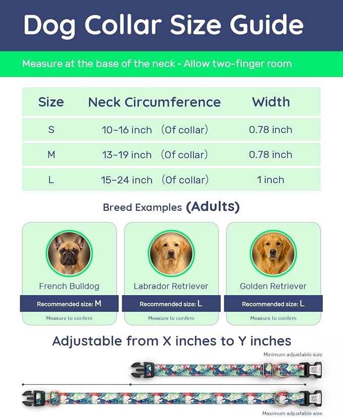 Dog Collar for Small Dogs with Smart QR Tags
