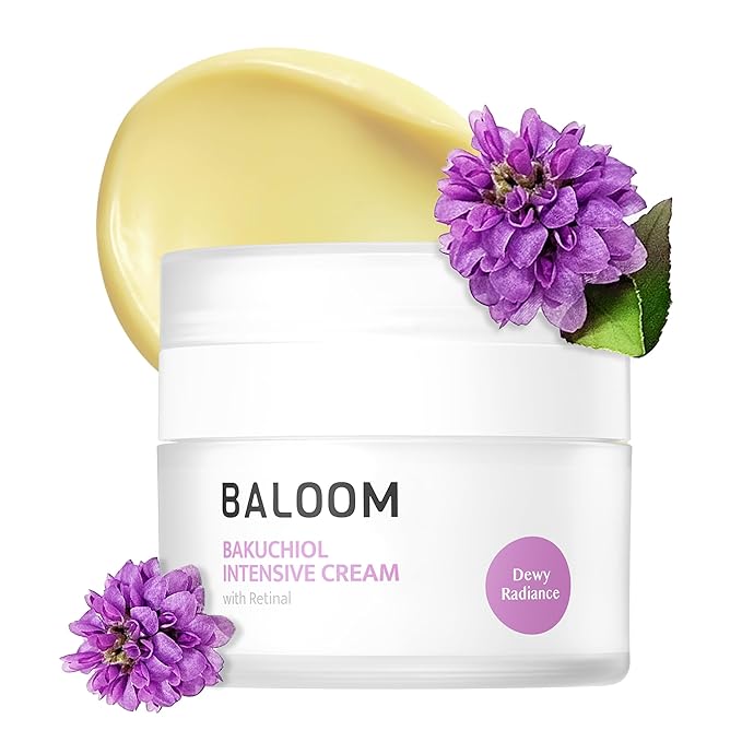 BALOOM Bakuchiol + Retinal Intensive Cream – Gentle Retinol Cream & Night Cream – Korean Moisturizer Face Cream for Wrinkles, Fine Lines, Firming & Glass Skin – Retinol Alternative – 1.85 fl oz