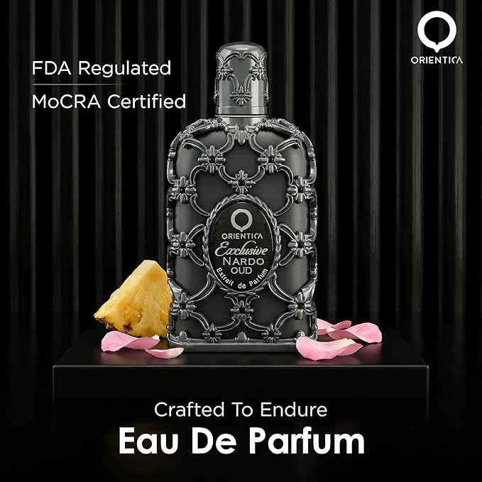 Orientica Luxury Exclusive Nardo Oud Extrait de Parfum 2.7oz / 80ml – Fruity, Leather, Amber, Rose, Pineapple, Vetiver, Blackcurrant, Dry Woods - Arabic Perfume for Men & Women