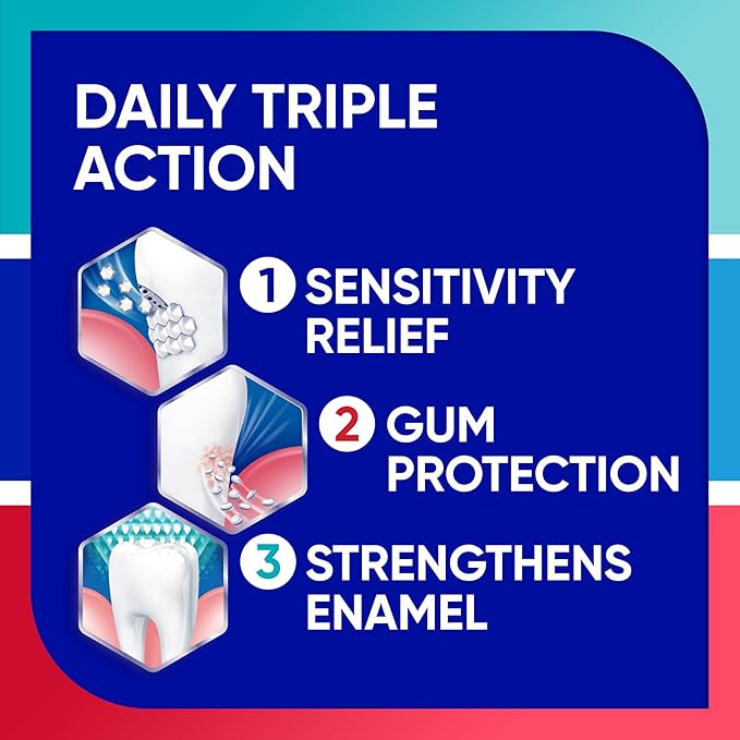 Sensodyne Toothpaste Sensitivity Gum and Enamel, Triple Protection, Refreshing Fluoride Toothpaste, Mint Flavor - 3.4 Ounces x 3