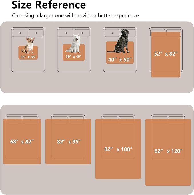 Waterproof Blanket - Reversible Dog Throw as Furniture Protector | Soft Velvet & Flannel, TPU Leak-Proof Liner, Machine Washable, Fits Couch and Bed, 68" x 82", Orange/Cream