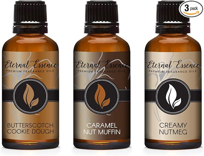30ML - Trio (3) - Butterscotch Cookie Dough, Caramel Nut Muffin & Creamy Nutmeg - Premium Fragrance Oil - 30ML