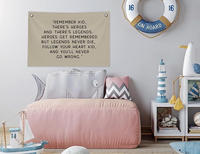 Vintage Baseball Wall Decor for Boys Room, Inspirational Sports Quote Canvas Banner, Retro Baseball Nursery Wall Art & Hanging Flag Pennant for Bedroom, Playroom and Baby Shower Gifts,30x20 Inch