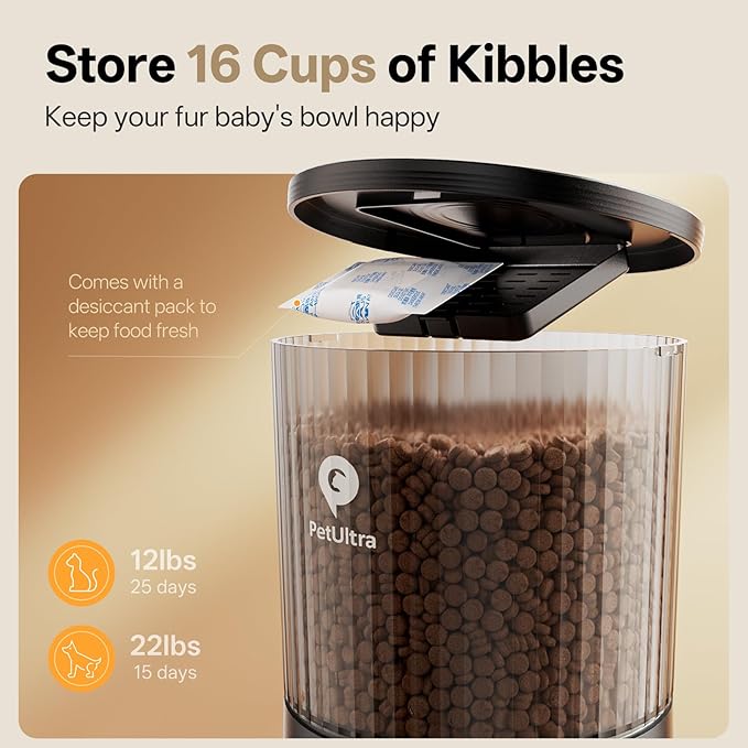 Automatic Cat Feeder 5Ghz WiFi APP Control Cat Food Dispenser | Auto Pet Feeder for Cats and Small Dog Indoor- Easy to Set and Clean, Dual Power, 1-6 Meals/Day, Timed Precise Feeding