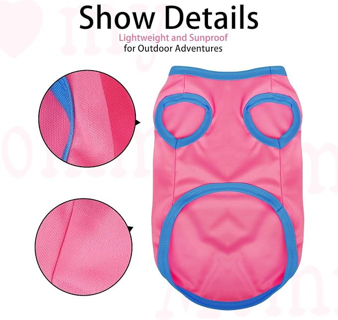 Color-Blocked Dog Tank Top with Playful Heat Transfer Designs – Lightweight Polyester Shirt for Small,MediumDogs, Perfect for Casual Outings.I Love My Mommy Pink M