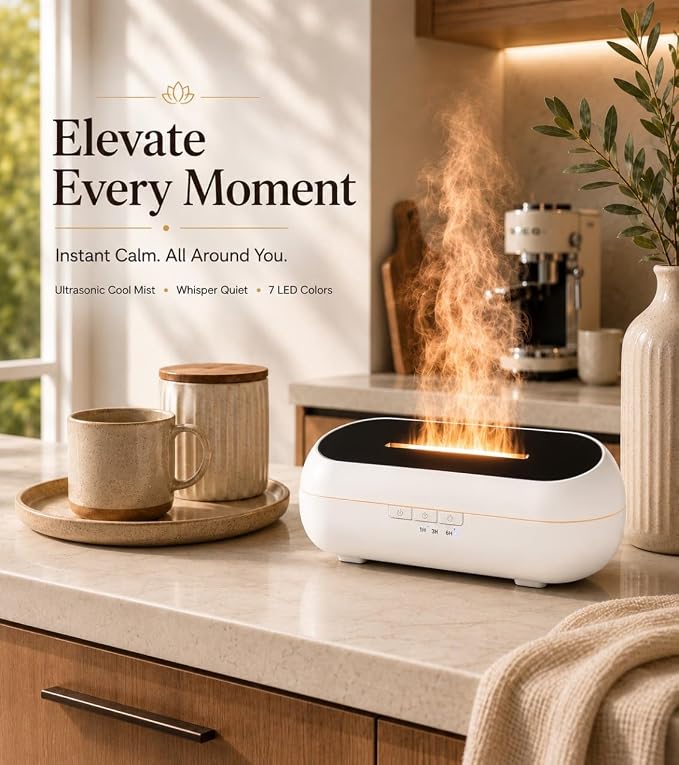 AquaAura Essential Oil Diffuser, 160ml Ultrasonic Aroma Diffuser with Color-Changing Mist, 7 LED Colors, Timer & Auto Shut-Off for Bedroom, Home & Office