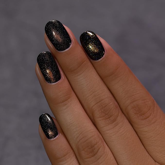 ILNP Shadow Grove - Green-to-Gold Black Holographic Shimmer Nail Polish