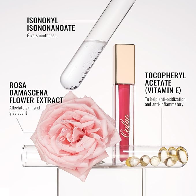 Oulac Red Matte Liquid Lipstick for Women, Long Lasting Lipstick Waterproof Lip Stain, No Transfer, Creamy High Pigmented Formula with Rose Oil, Vegan & Cruelty-Free MS05