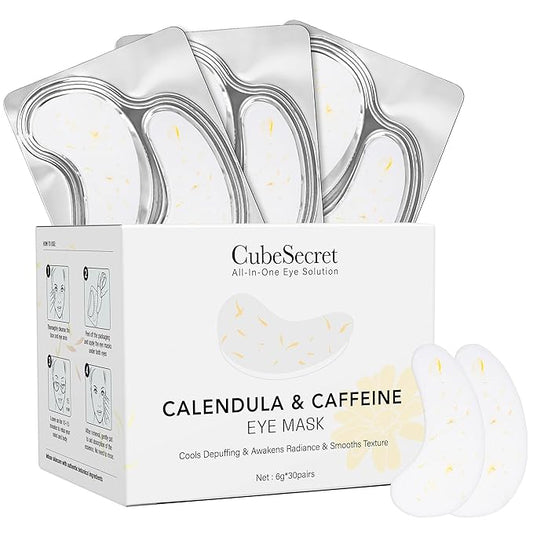 Under Eye Patches for Women Calendula Caffeine Eye Mask for Dark Circles, Puffy Eyes, Undereye Bags, Soothing Brighten Skin Care- Travel Essentials- Bachelorette Party Favors Gift