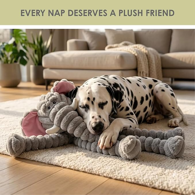 NANDOG My BFF Jumbo The Elephant Dog Toy XL, Large Soft Squeaky Toys