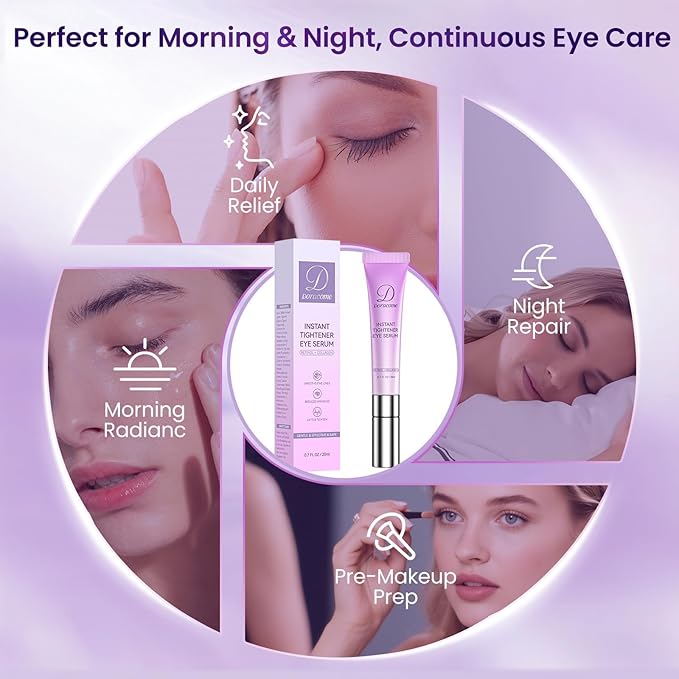 Caffeine & Retinol Eye Serum –Under Eye Serum for Dark Circles and Puffiness, Corrects Puffy Bags, Fine Lines & Wrinkles, 8Hr Hydrating Under Eyes Cream – 0.7 fl.oz