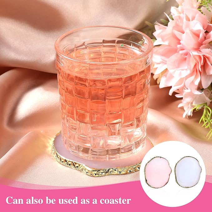 2PCS Nail Art Palette, Resin Nail Plates Makeup Mixing Palettes Gilded Edge Polish Palette Irregularity Painting Mixed Color Palettes Display Board for DIY ManicureArt Design Makeup Foundation