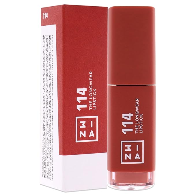 3INA The Longwear Lipstick - Matte Lipstick for Women - Moisturizing with 12-Hour Long Wear - Transfer-Proof and Highly Pigmented - 114-0.23 oz