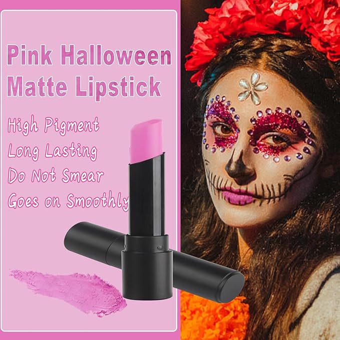 MEICOLY 3Pcs Pink Face Body Paint Stick for Halloween SFX Cosplay Makeup,Pink Accessories for Spirit Week,Eye Black Stick,Sweat Proof Waterproof Eye Black Baseball Softball Football Lacrosse
