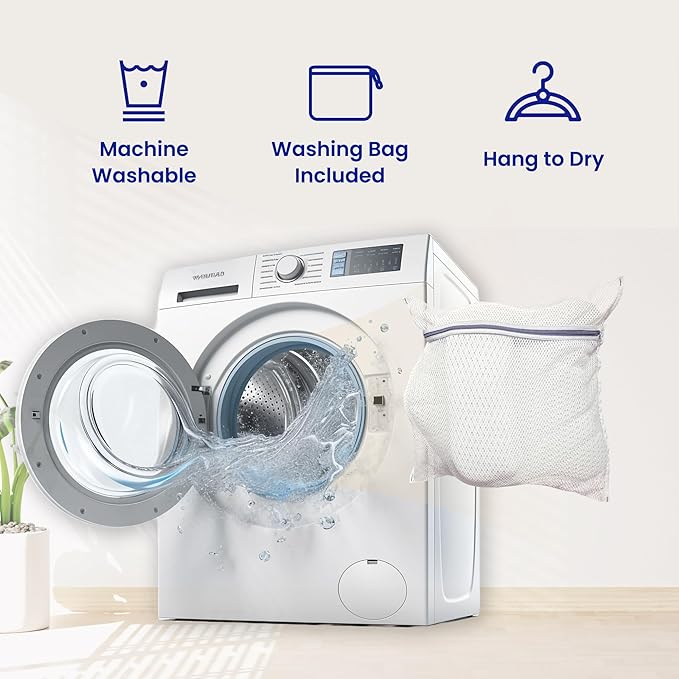 Tevanas Bath Pillows for Tub Full Body, Large Mesh tub Pillow for Bathtub for Head, Neck and Back Support with Laundry Bag and Hanger for Quick Drying White