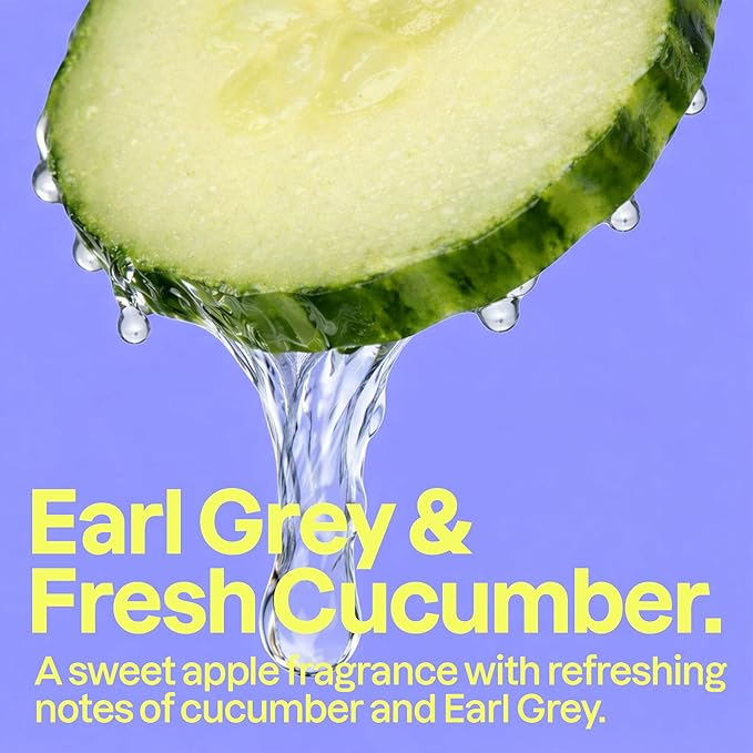 ATTITUDE Body Wash, EWG Verified Shower Gel, Dermatologically Tested, Plant and Mineral-Based, Vegan Personal Care Products, Earl Grey & Fresh Cucumber Scent, Bulk Refill, 67.6 Fl Oz