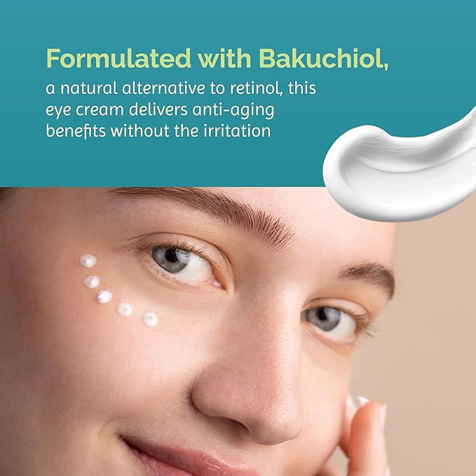 Skön Beautifully Strong Bakuchiol Eye Cream – For Wrinkles & Dark Circles – Hydrating with Pure Shea Butter – For All Skin Types – 15ml