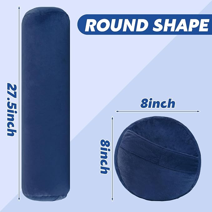 MABOZOO Round Yoga Pillow, Cylindrical Yoga Bolster Pillow with Washable Cover, Meditation Cushion Body Cushion for Practice, Restorative, Meditation