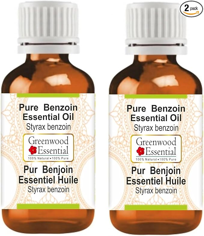 Greenwood Essential Benzoin Essential Oil (Styrax Benzoin) Pure | Viscous Texture | Rich Aroma | Unisex | All Skin Types |Natural Extract Steam Distilled 100ml X 2 (6.76 oz)