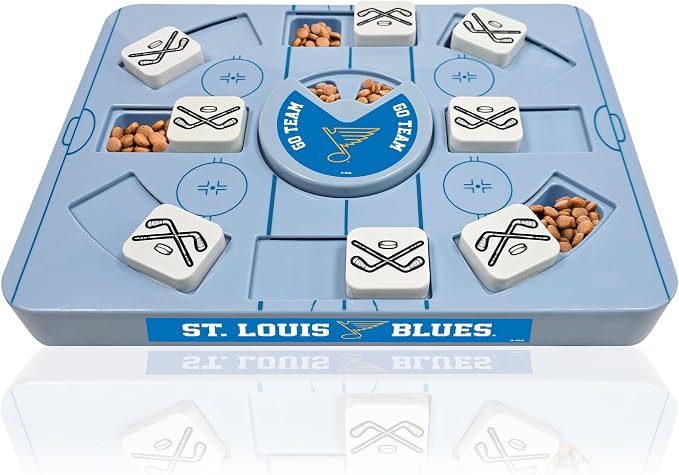 Pets First NHL ST. Louis Blues Large Puzzle Toy, New Size, Interactive Dog Treat & Slow Feeding Toy