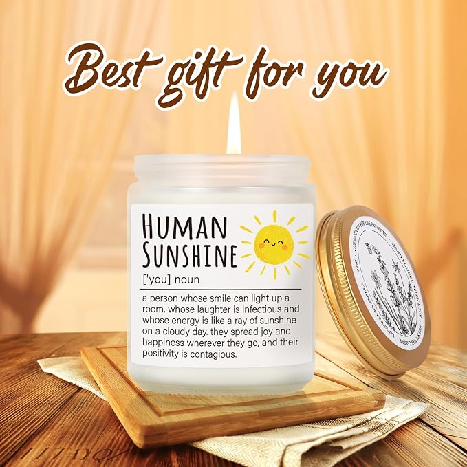 Human Sunshine Thanksgiving Candle for Women, Birthday Inspirational Appreciation Gifts to Women Boss Coworkers Teachers Nurses, Retirement Gift to Woman, Thank You Candle for Her-31
