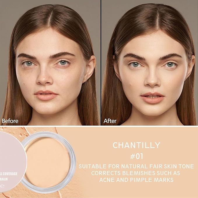 Erinde Full Coverage Tattoo Cover Up Makeup Waterproof, Under Eye Concealer for Dark Circles, Color Corrector, Long-Lasting Cream Concealer for Tattoos Scars & Face Blemishes Redness, 01 Chantilly