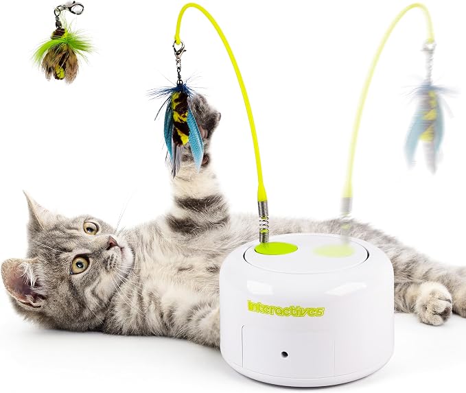 ALL FOR PAWS Interactive Cat Toy, Automatic Fluttering Bug Enrichment Toy for Indoor Kittens, Flying Cat Toy with Motion Sensor, 1 Replacements