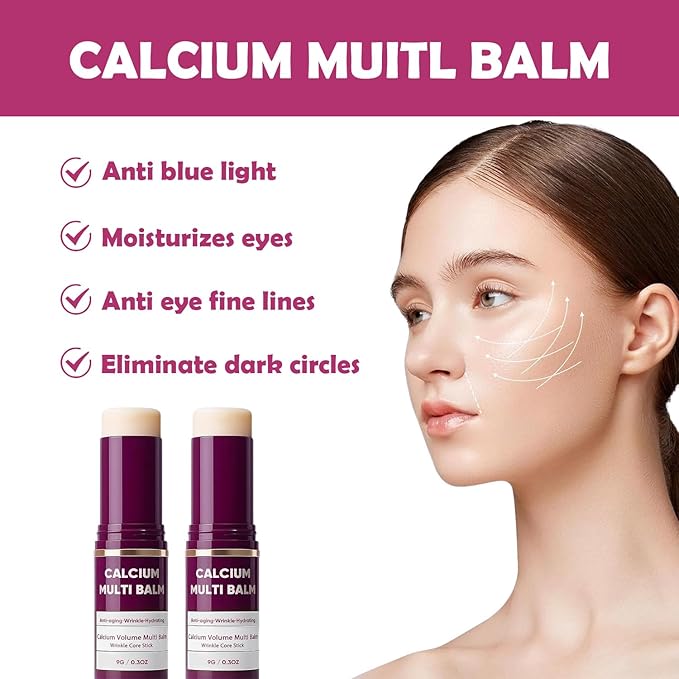 Calcium Multi Balm Stick, Calcium Volume Multi Balm, Under Eye Balm, Korean Collagen Hydrating & Moisturizing Stick, Anti-Aging, Firming Skin, Reduce Fine Lines, Suitable for Face, Eyes, Neck (1)